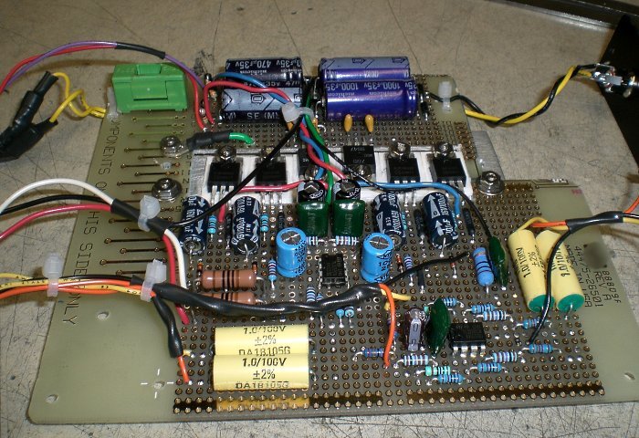 Top side of the amp board